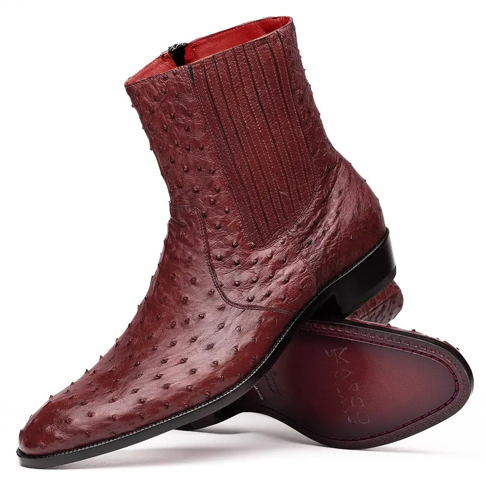 Marco Di Milano Giorgio Wine Genuine Ostrich Boots