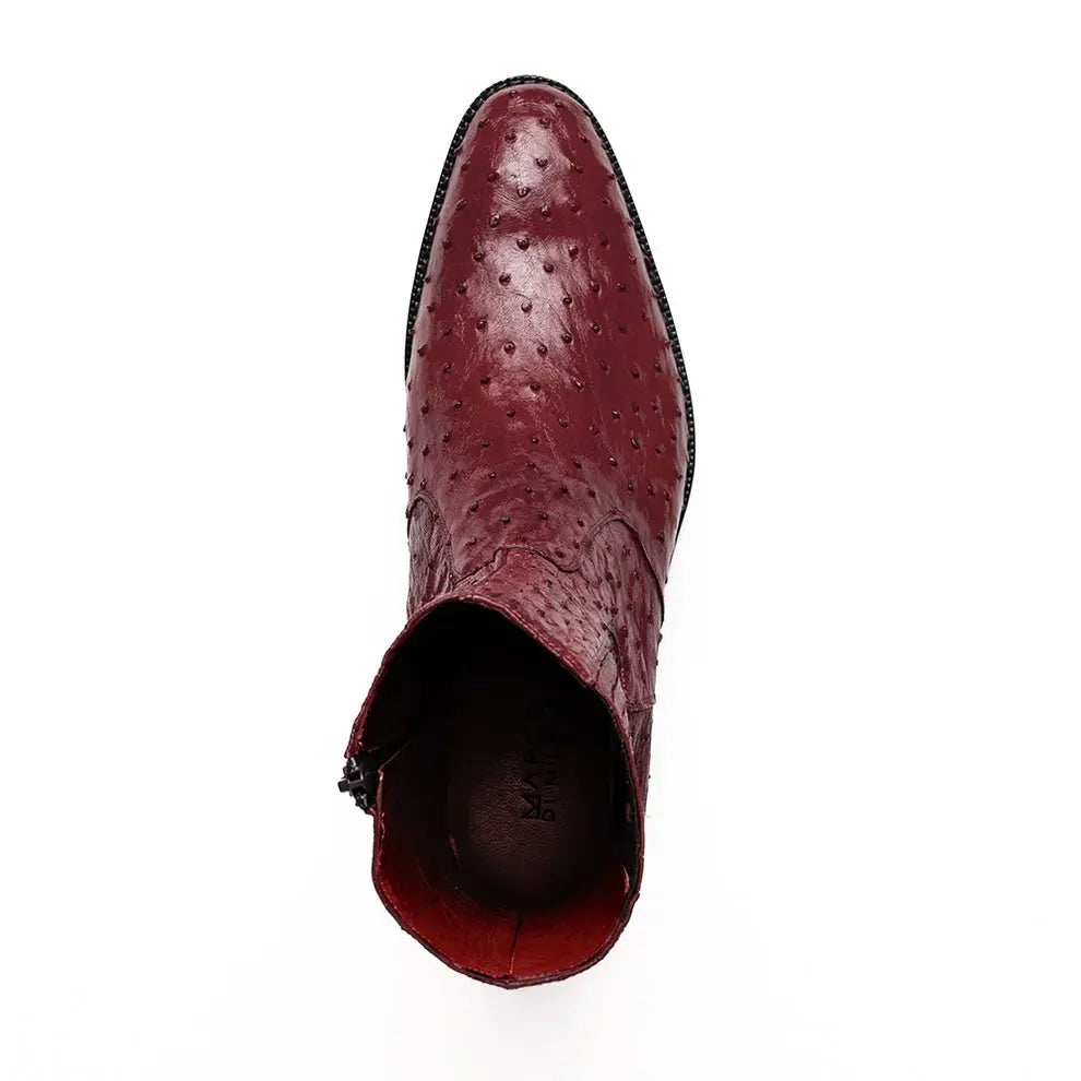 Marco Di Milano Giorgio Wine Genuine Ostrich Boots