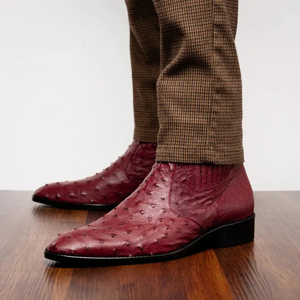 Marco Di Milano Giorgio Wine Genuine Ostrich Boots