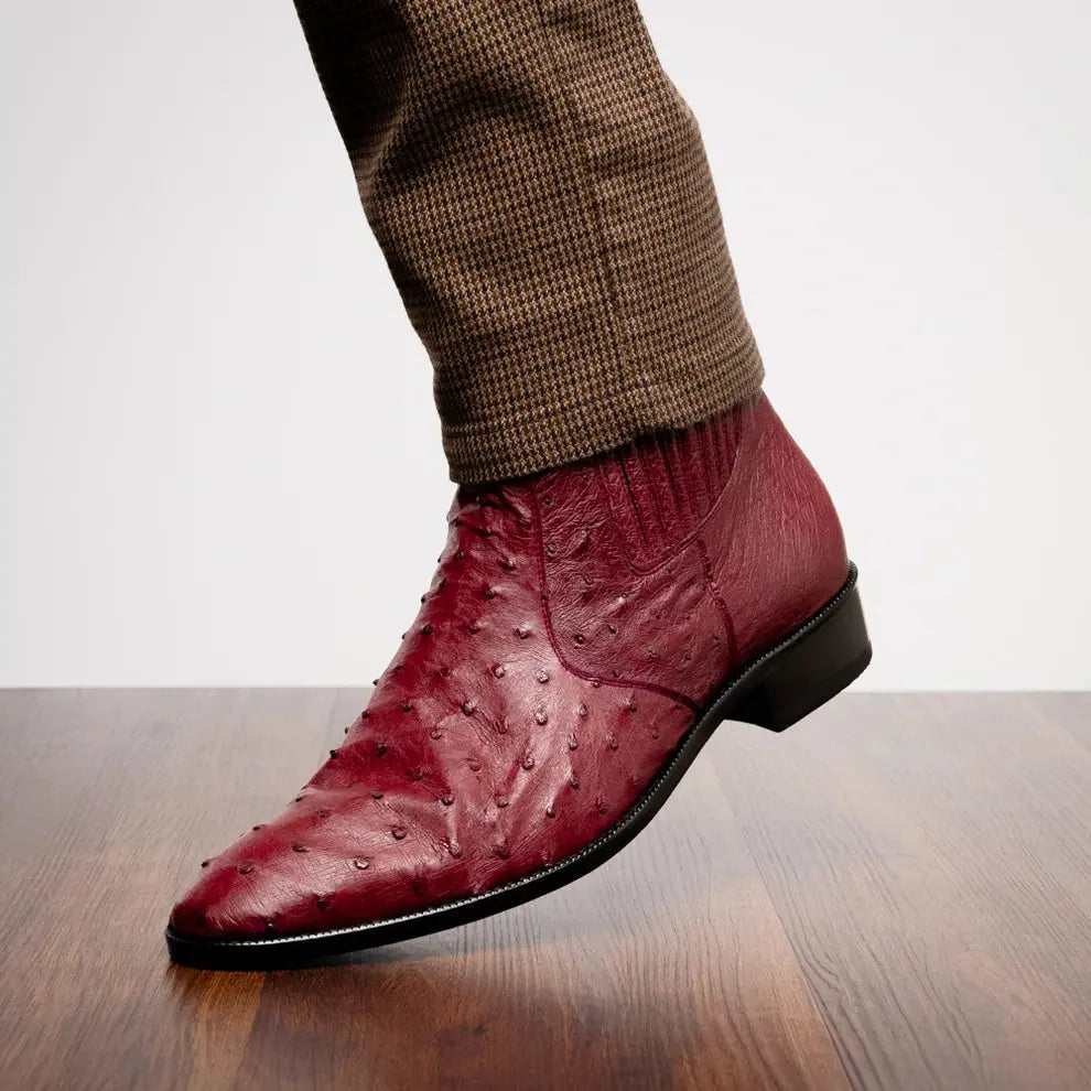 Marco Di Milano Giorgio Wine Genuine Ostrich Boots