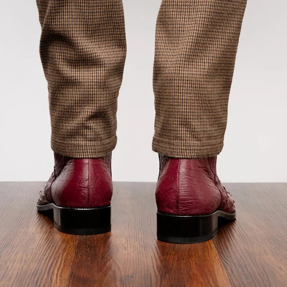Marco Di Milano Giorgio Wine Genuine Ostrich Boots