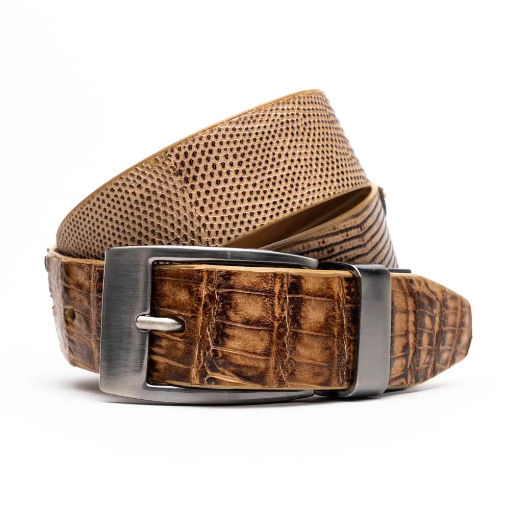 Marco Di Milano Giovanni Orix Pantano Genuine Lizard/Caiman Crocodile Belt