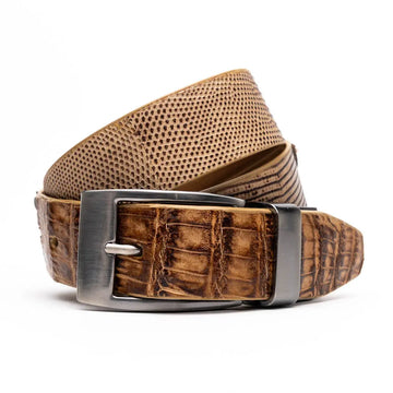 Marco Di Milano Giovanni Orix Pantano Genuine Lizard/Caiman Crocodile Belt
