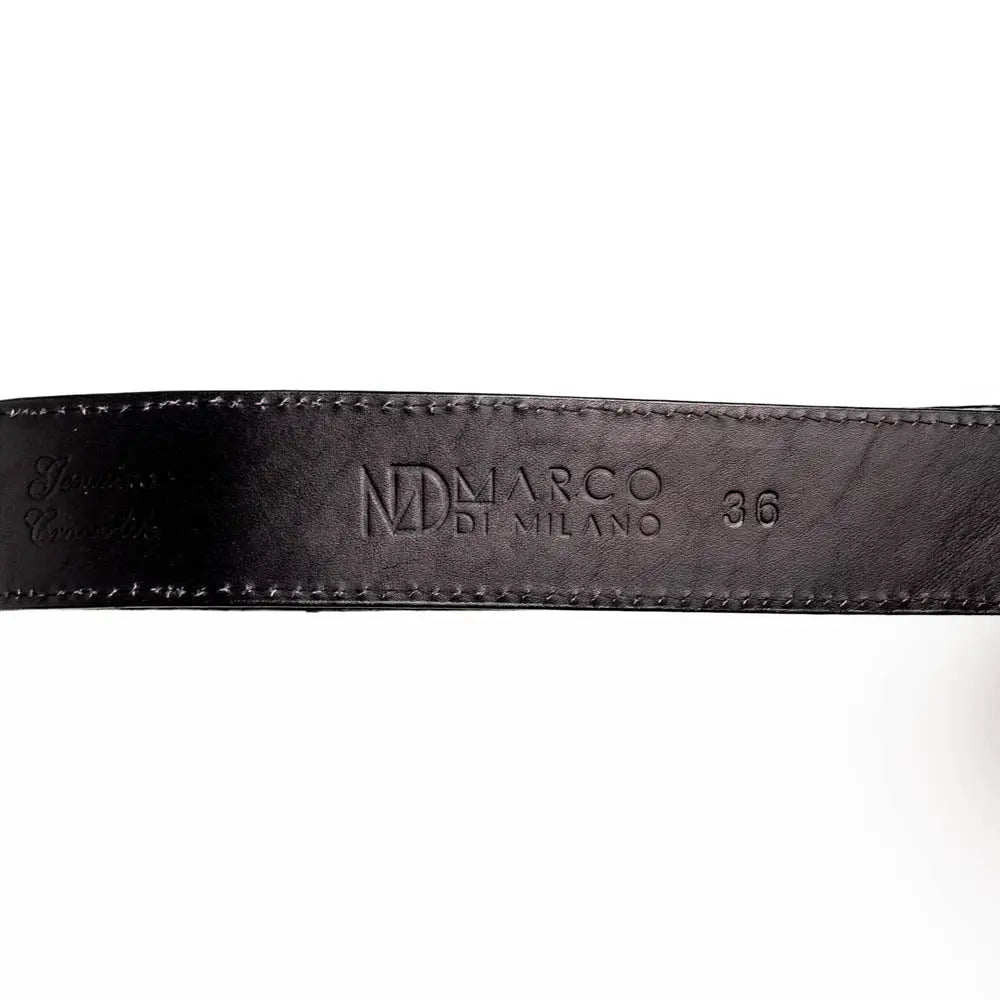Marco Di Milano Iowa Black Genuine Caiman Crocodile Belt