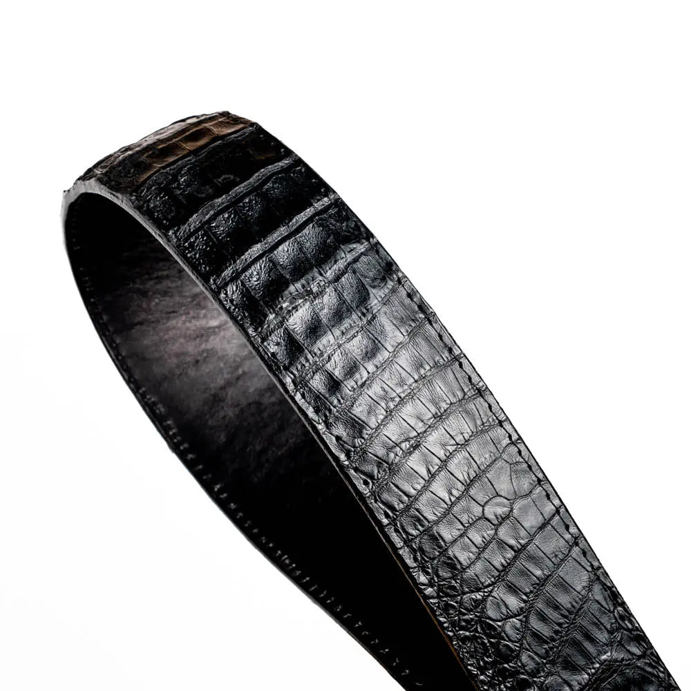 Marco Di Milano Iowa Black Genuine Caiman Crocodile Belt