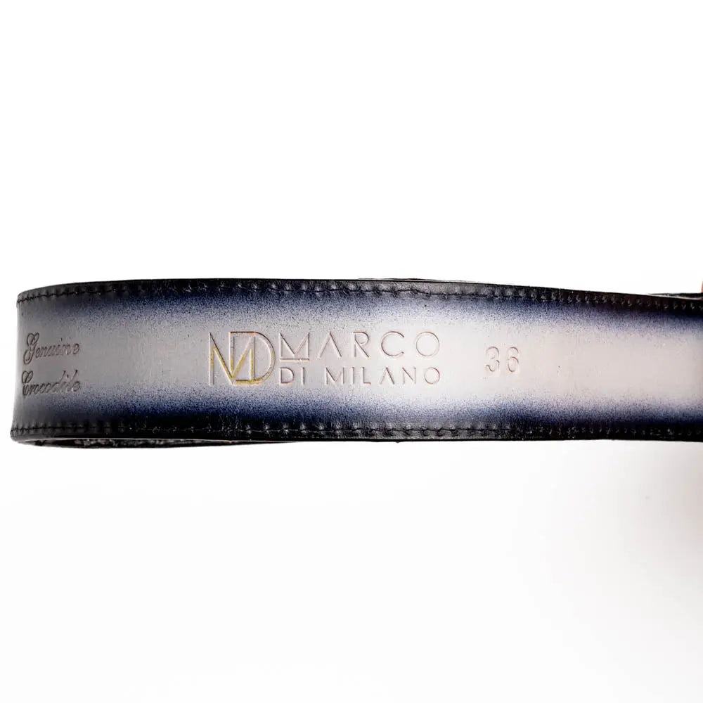 Marco Di Milano Iowa Stone Gray Genuine Caiman Crocodile Belt