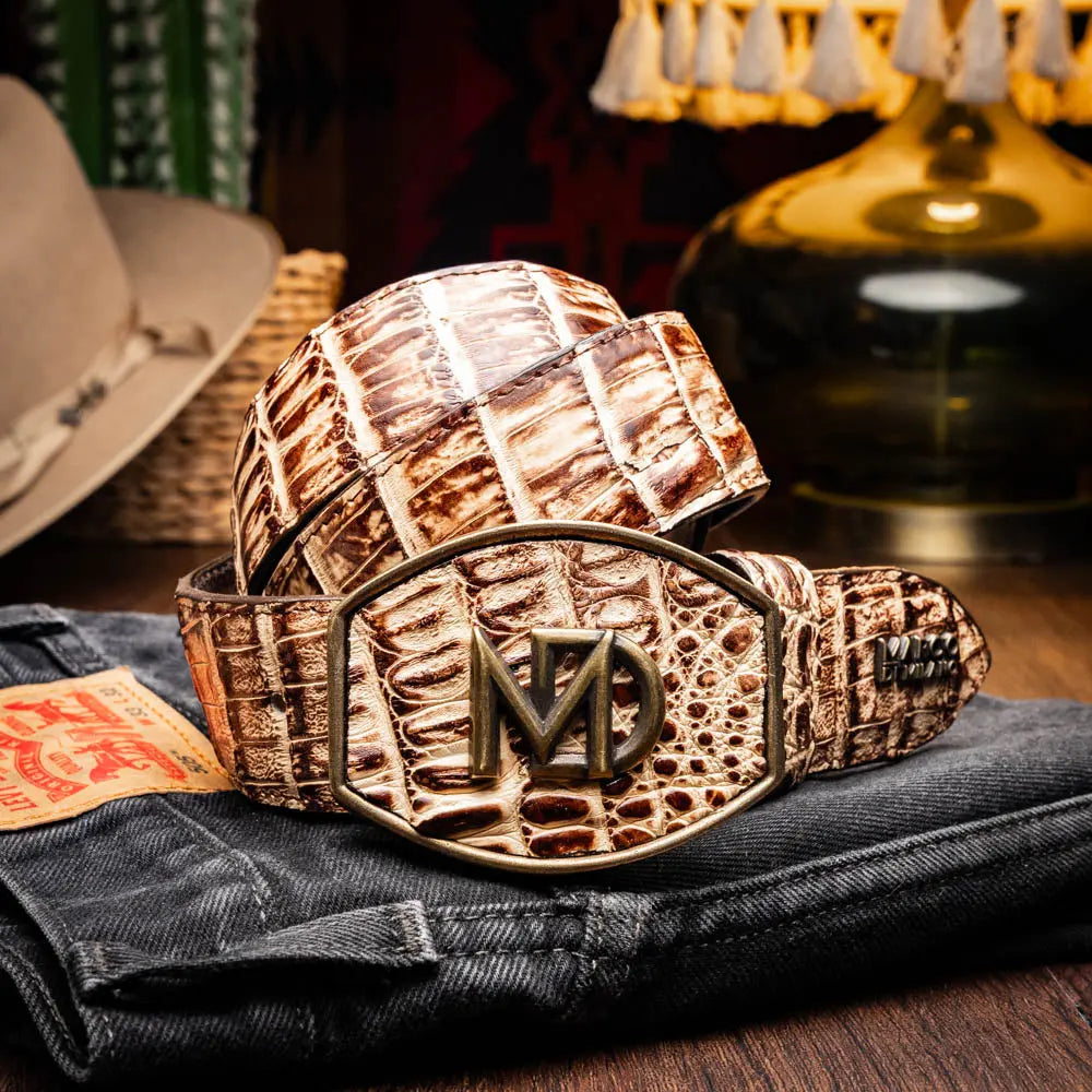 Marco Di Milano Iowa Stone Orix Genuine Caiman Crocodile Belt