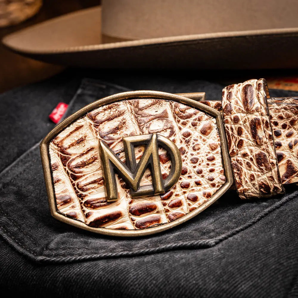Marco Di Milano Iowa Stone Orix Genuine Caiman Crocodile Belt