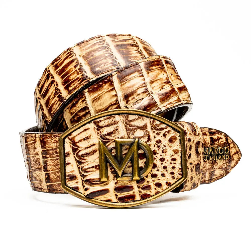 Marco Di Milano Iowa Stone Orix Genuine Caiman Crocodile Belt