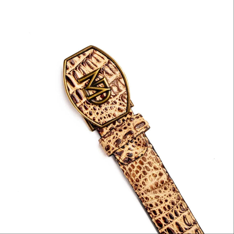 Marco Di Milano Iowa Stone Orix Genuine Caiman Crocodile Belt
