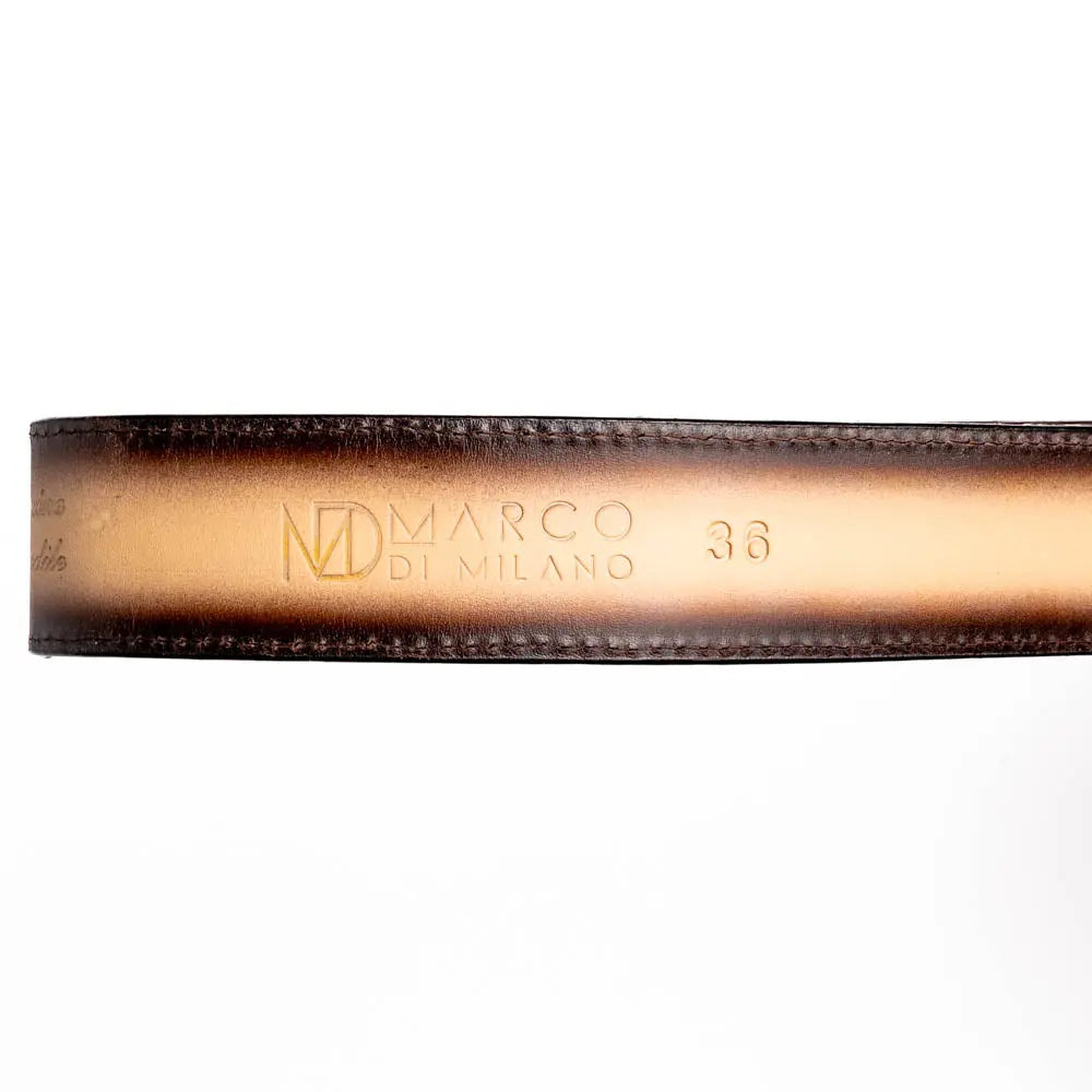 Marco Di Milano Iowa Stone Orix Genuine Caiman Crocodile Belt