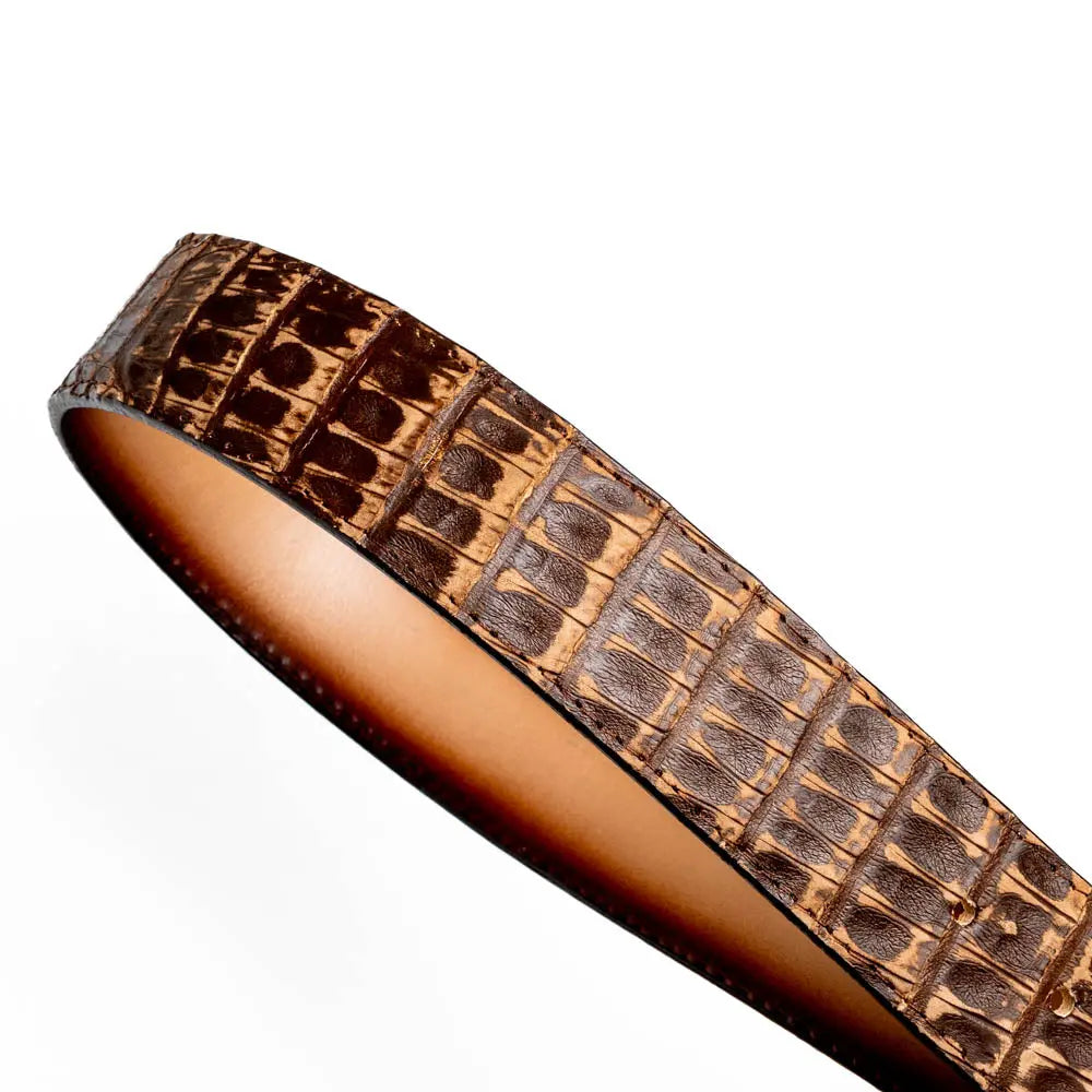 Marco Di Milano Iowa Stone Brown Genuine Caiman Crocodile Belt