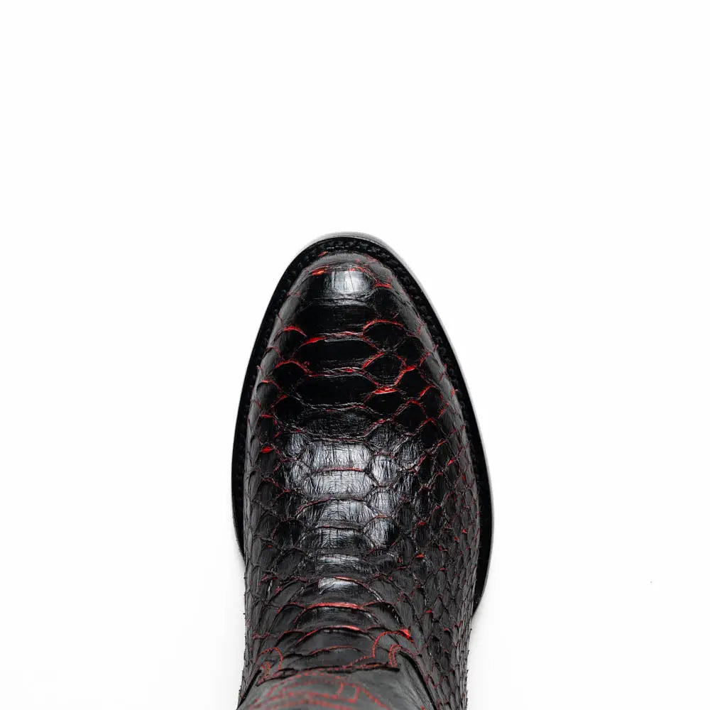 Marco Di Milano Kansas Black Cherry Genuine Python Cowboy Boots
