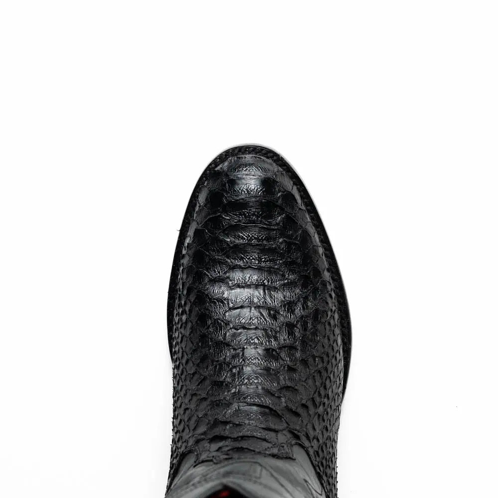 Marco Di Milano Kansas Black Genuine Python Cowboy Boots