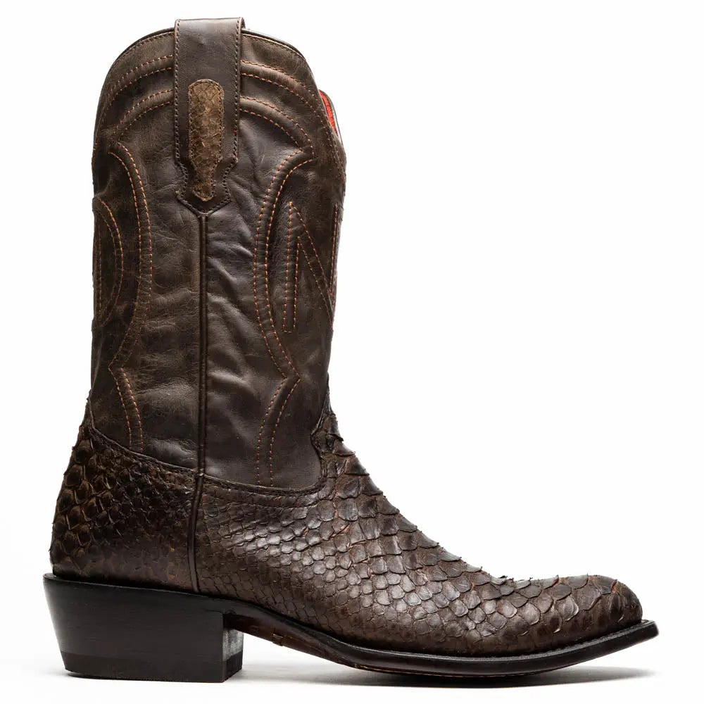 Marco Di Milano Kansas Brown Genuine Python Cowboy Boots