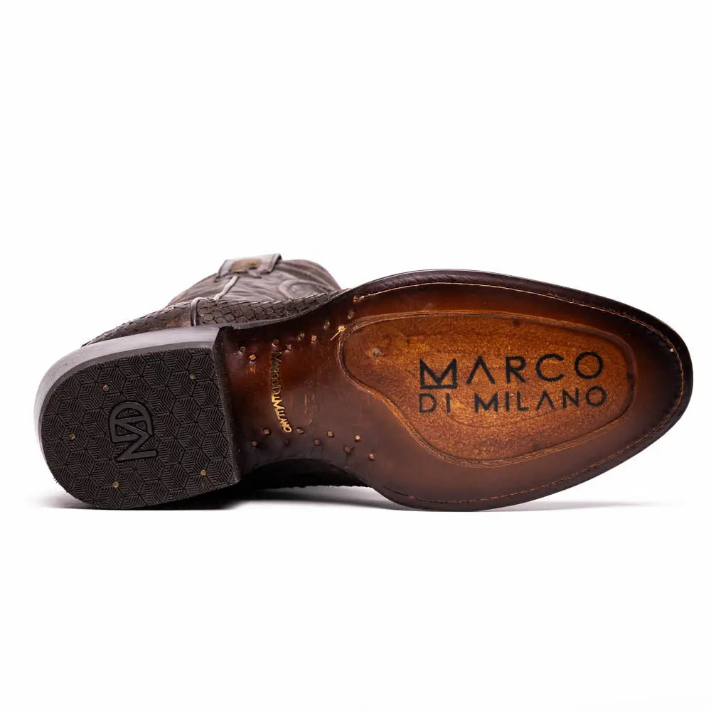 Marco Di Milano Kansas Brown Genuine Python Cowboy Boots