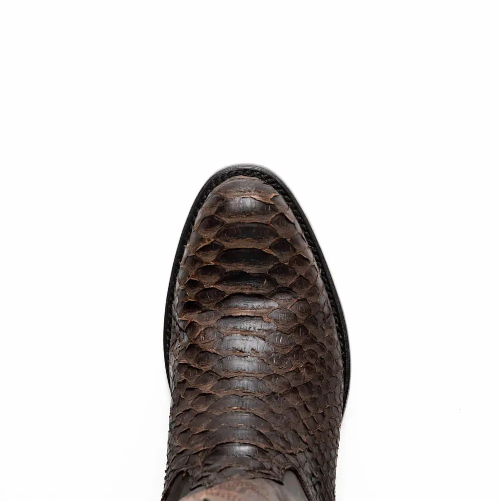 Marco Di Milano Kansas Brown Genuine Python Cowboy Boots