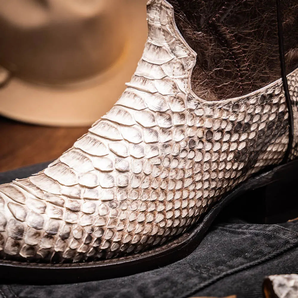 Marco Di Milano Kansas Natural Genuine Python Cowboy Boots