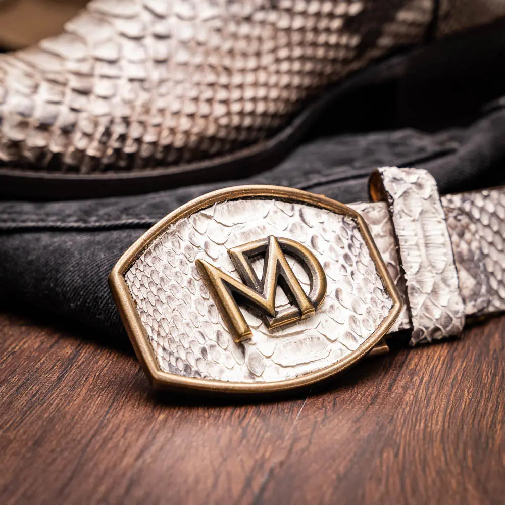 Marco Di Milano Kansas Natural Genuine Python Cowboy Boots