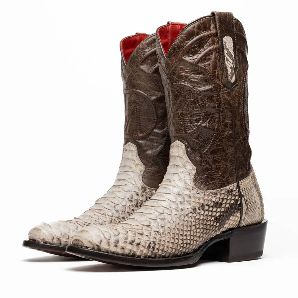 Marco Di Milano Kansas Natural Genuine Python Cowboy Boots