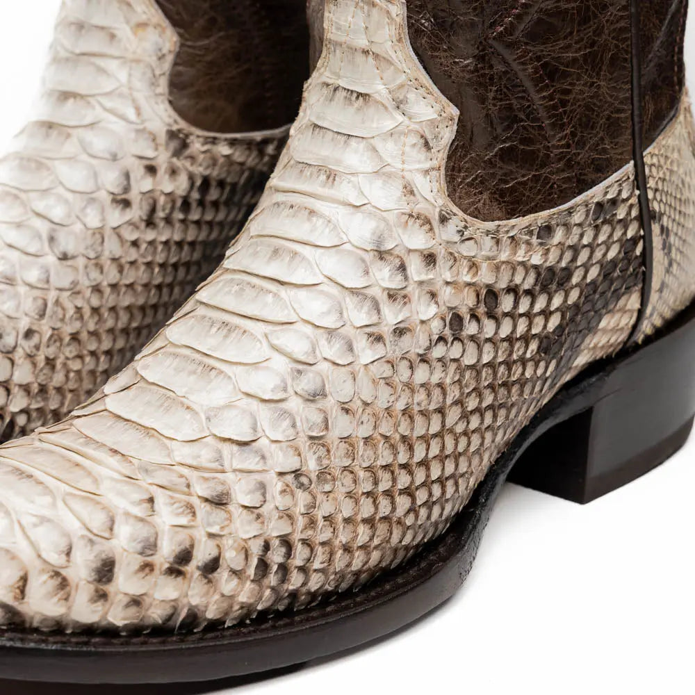 Marco Di Milano Kansas Natural Genuine Python Cowboy Boots
