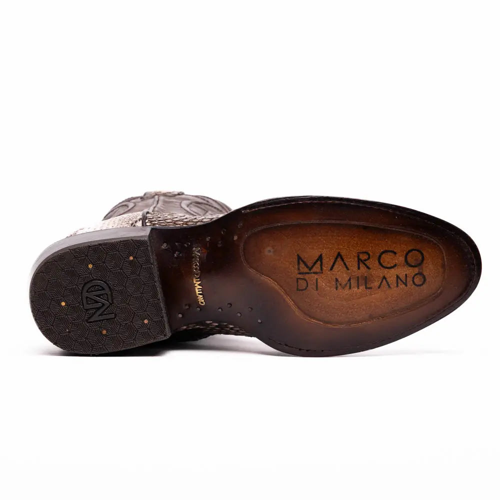 Marco Di Milano Kansas Natural Genuine Python Cowboy Boots