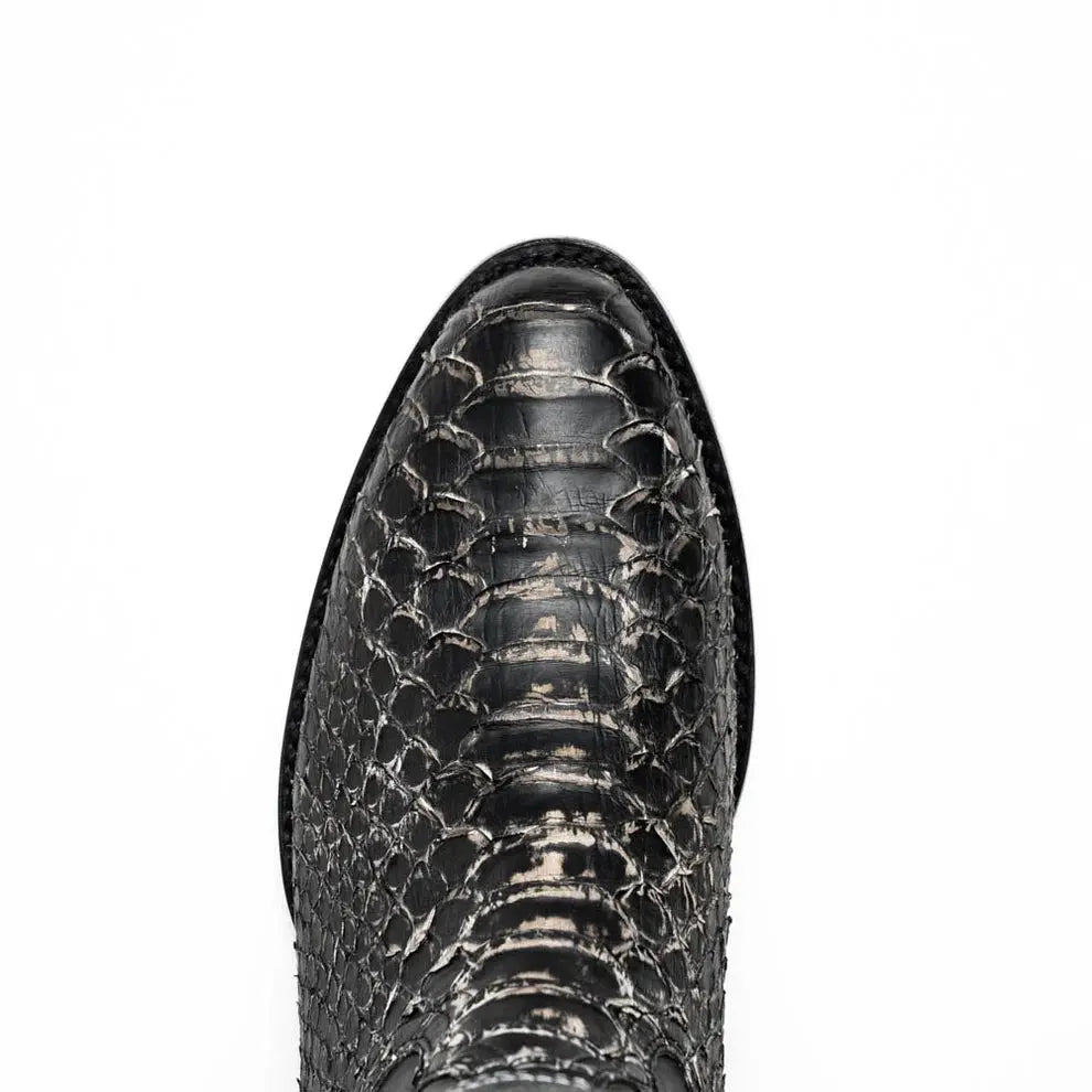 Marco Di Milano Kansas Stone White Genuine Python Cowboy Boots