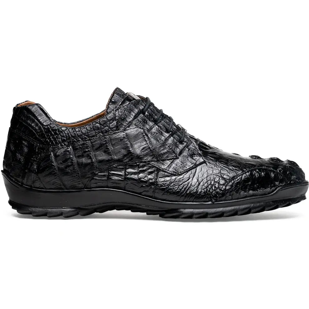 Marco Di Milano Kratos Black Genuine Caiman Crocodile Sneakers