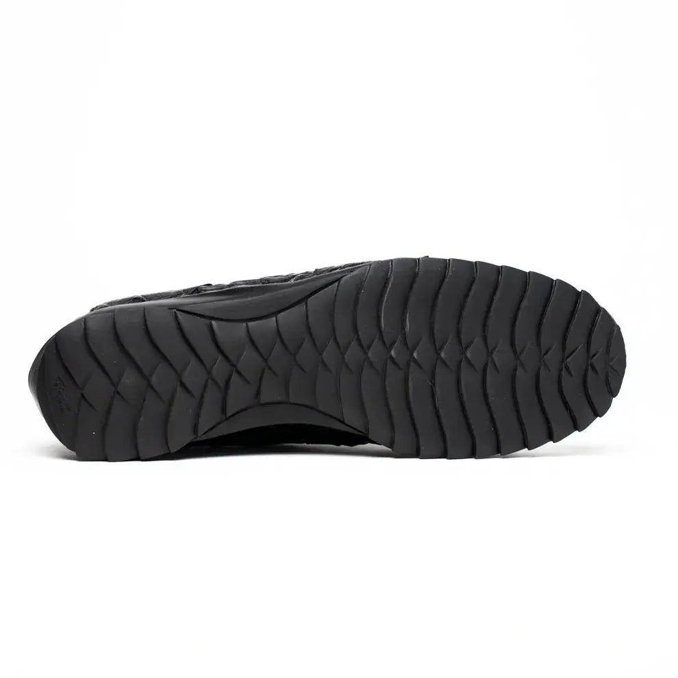 Marco Di Milano Kratos Black Genuine Caiman Crocodile Sneakers