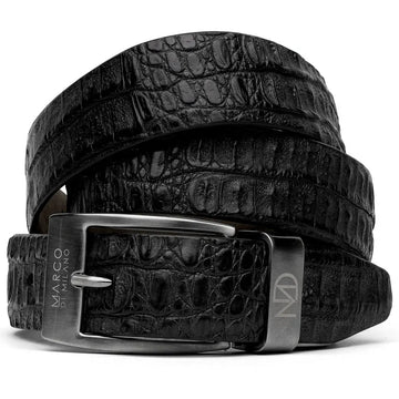 Marco Di Milano Massimo Black Genuine Caiman Crocodile Belt