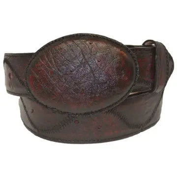 Los Altos C11U1518 Black Cherry Ostrich Zig Zag Cowboy Belt