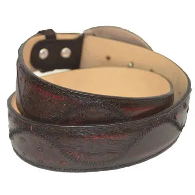 Los Altos C11U1518 Black Cherry Ostrich Zig Zag Cowboy Belt