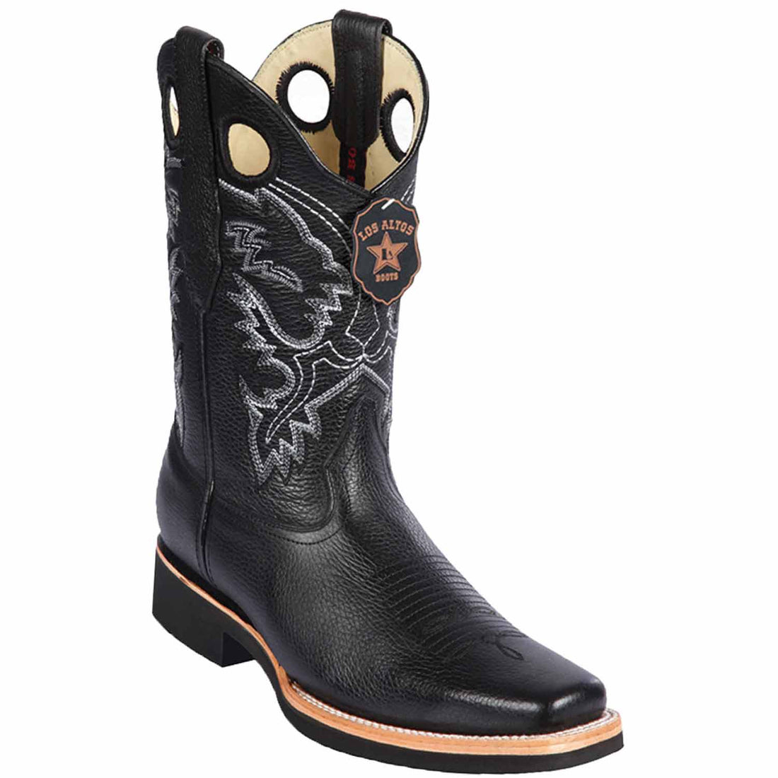 Los Altos 813E2705 Men's Black Genuine Grisly Rodeo Boots