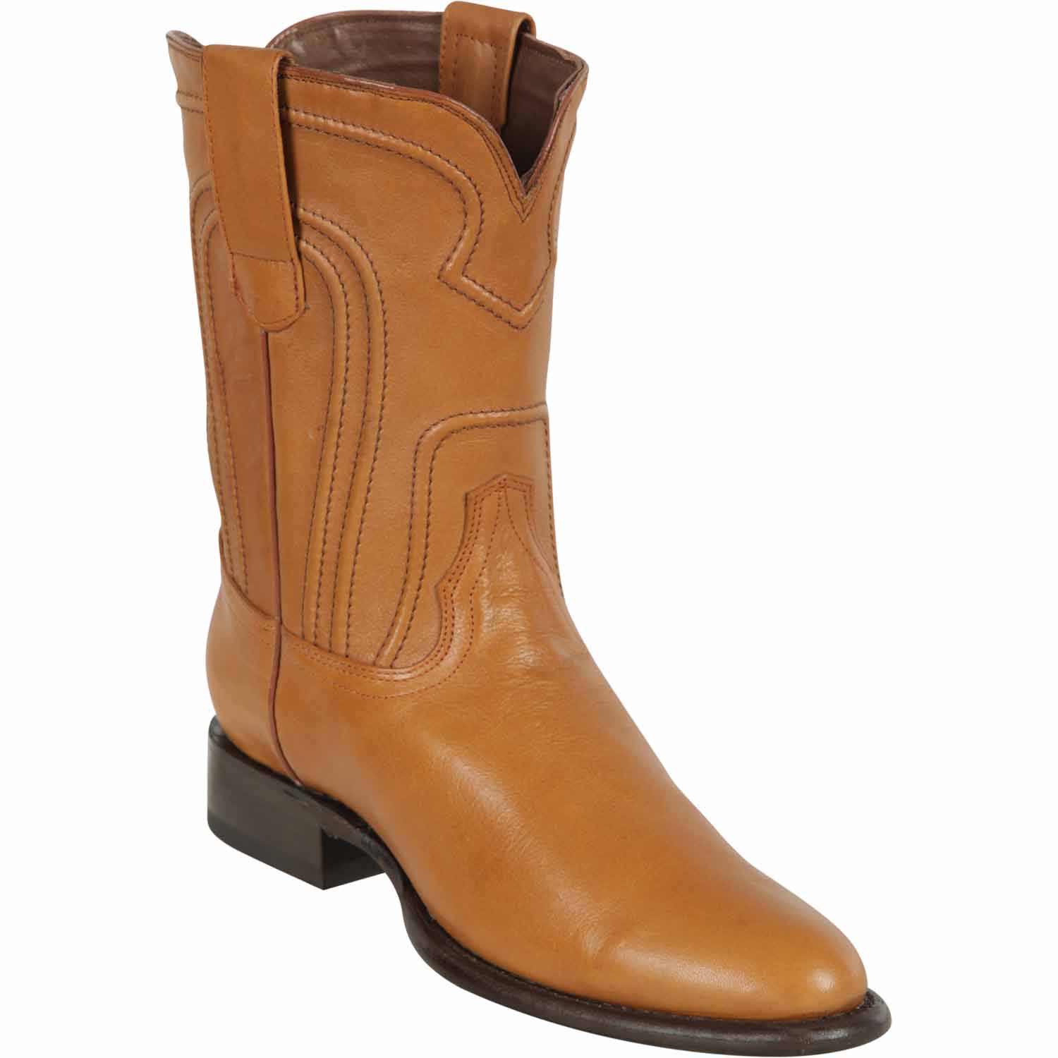 Los Altos 692151 Men's Honey Genuine Leather Roper Toe Cowboy Boots