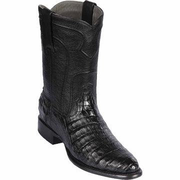 Los Altos 69Z8205 Men's Black Genuine Caiman Belly Roper Toe Cowboy Boots