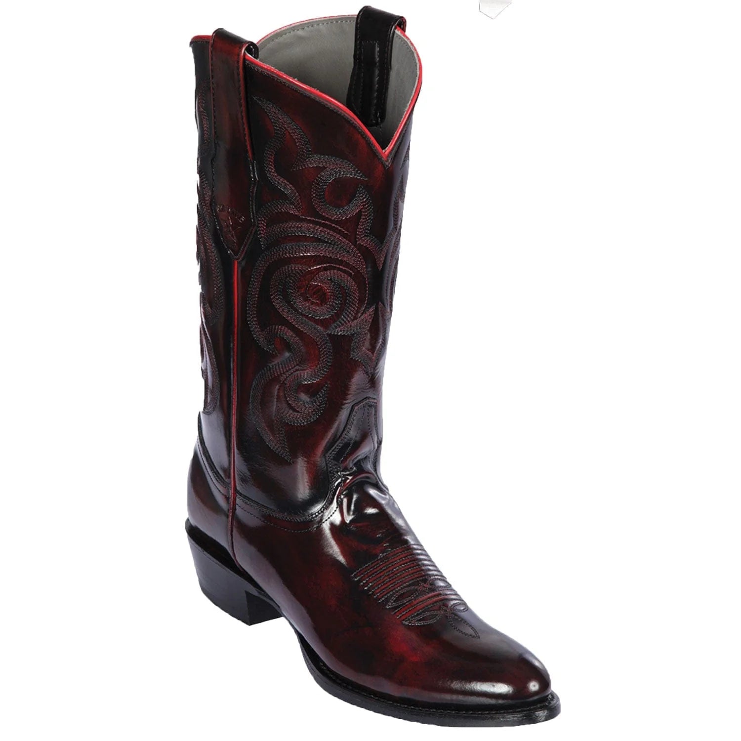 Los Altos 654218 Men's Black Cherry Genuine Chameleon Round Toe Cowboy Boots