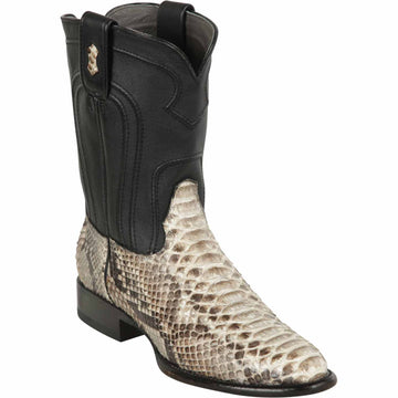 Los Altos 695749 Men's Natural Genuine Python Roper Toe Cowboy Boots