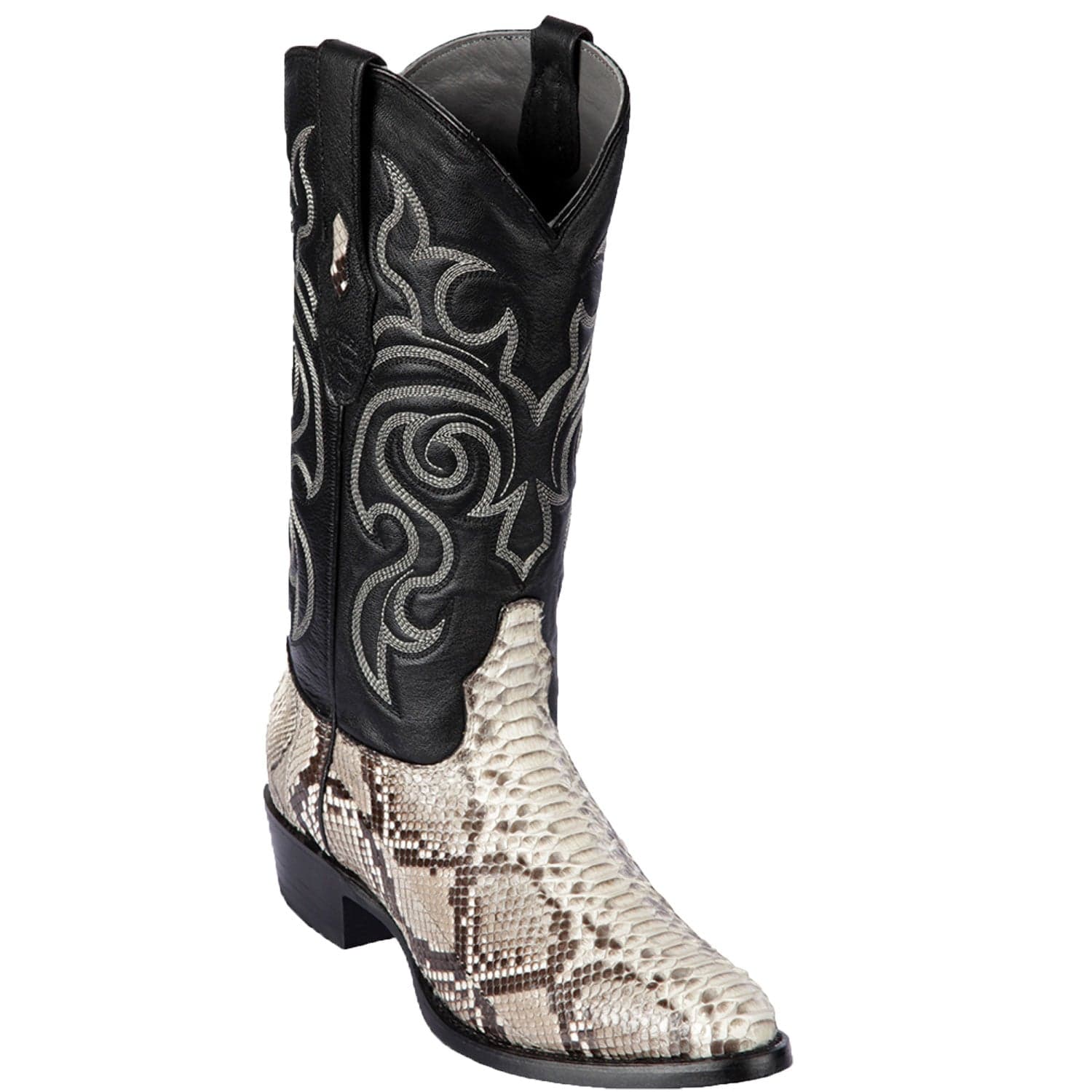 Los Altos 655749 Men's Natural Genuine Python Round Toe Cowboy Boots