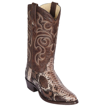 Los Altos 655785 Men's Rustic Brown Genuine Python Round Toe Cowboy Boots