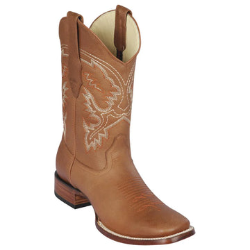 Los Altos 8222751 Men's Honey Genuine Grisly Wide Square Toe Cowboy Boots