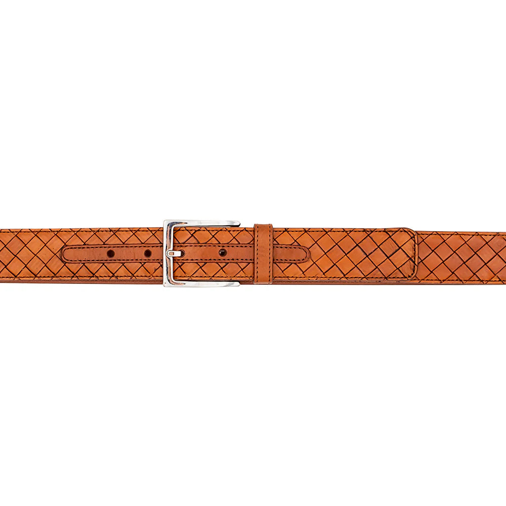 Mezlan AO11528 Cognac Woven Calfskin Belt