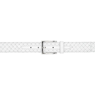 Mezlan AO11528 White Woven Calfskin Belt