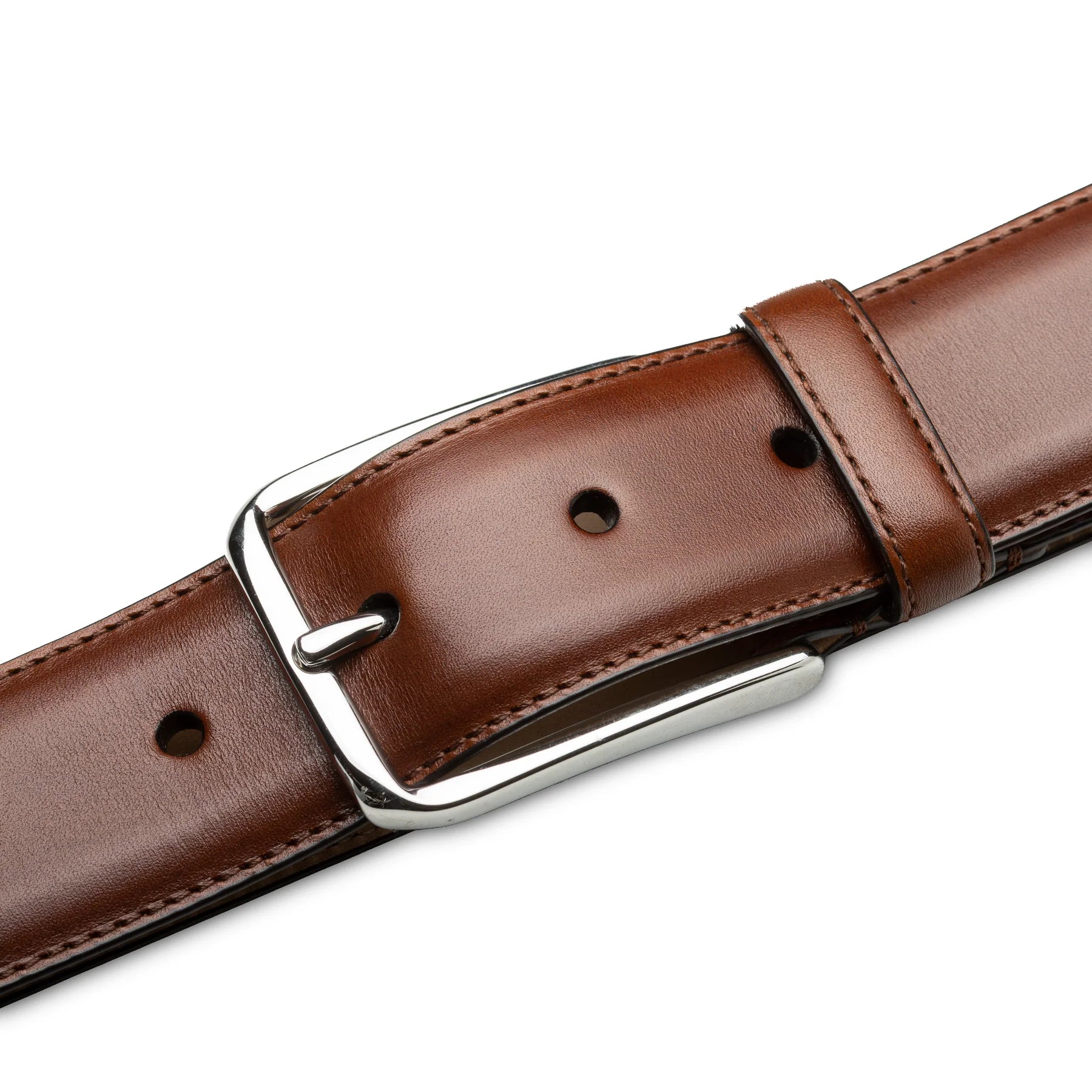 Mezlan AO11532 Center-Piped Cognac Calfskin Belt