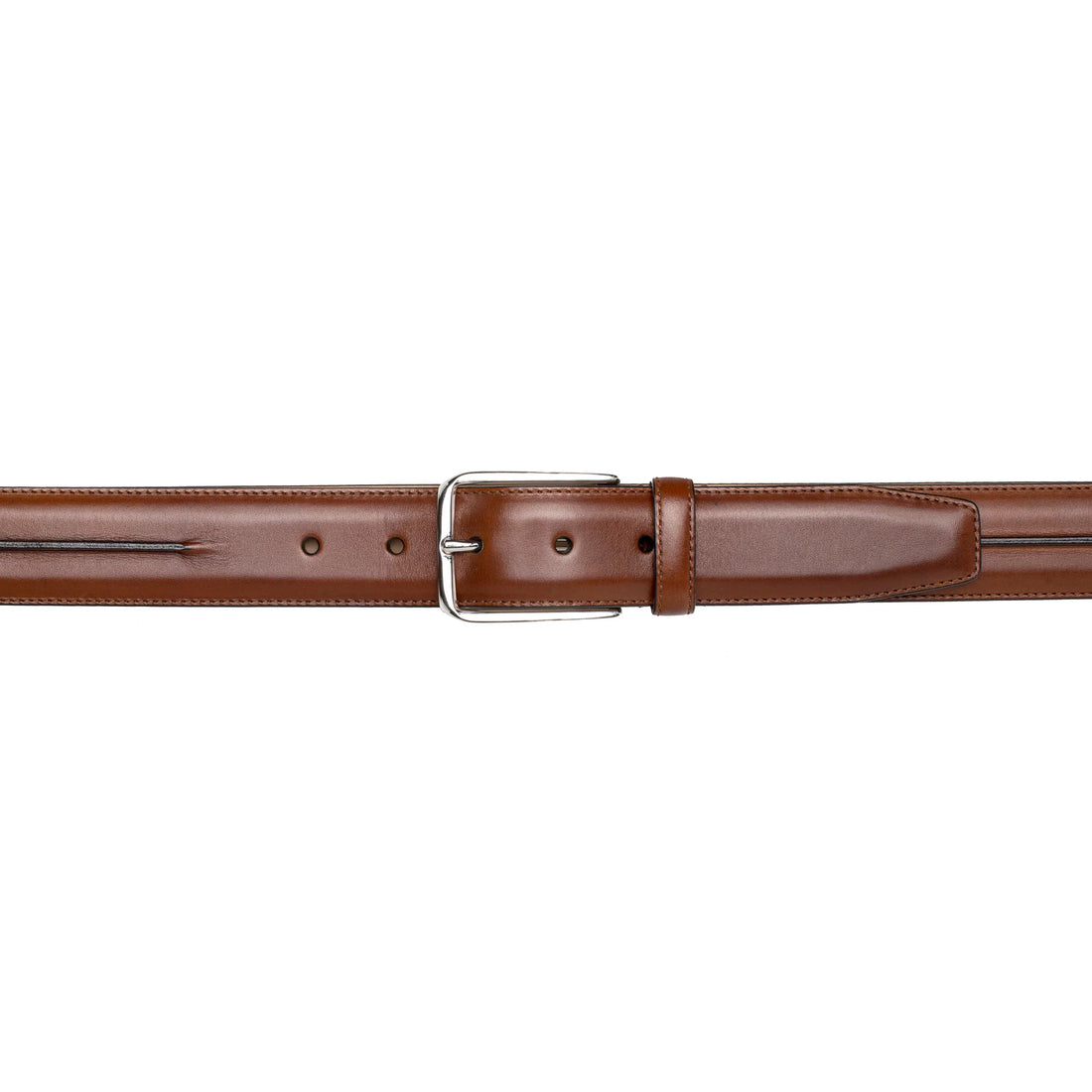 Mezlan AO11532 Center-Piped Cognac Calfskin Belt