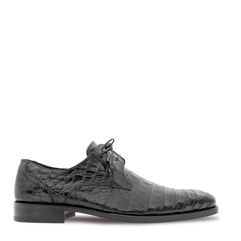 Mezlan Men's 13584-F Black Crocodile Lace Up Anderson Oxfords