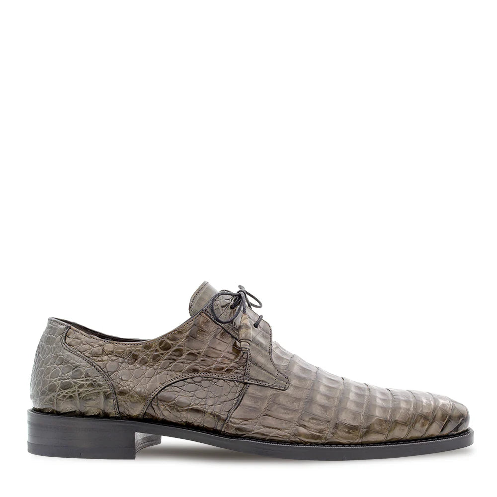 Mezlan Men's 13584-F Grey Crocodile Lace Up Anderson Oxfords