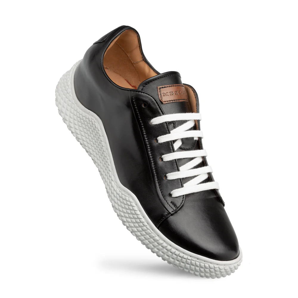 Mezlan A20604 Leather Black Scallop Sole Sneakers