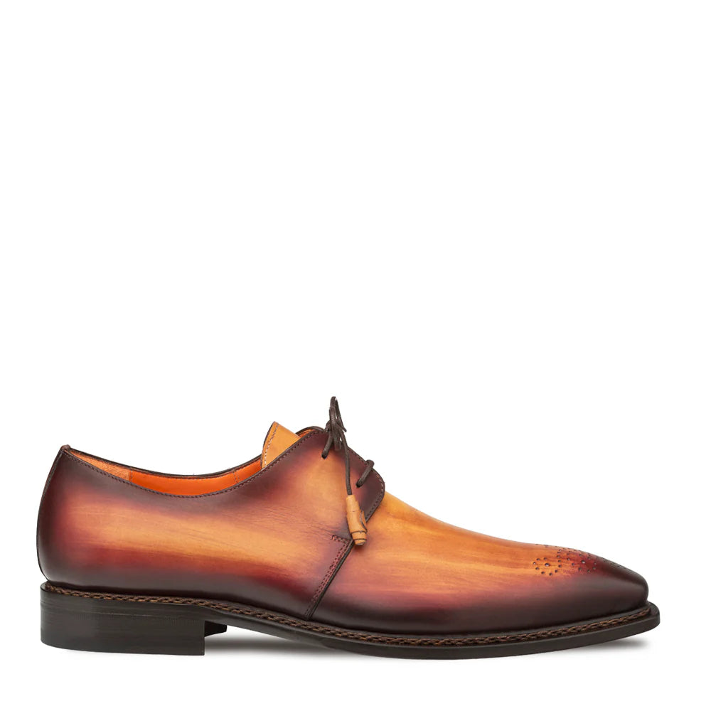 Mezlan Principe 20842 Tan/Rust Patina Leather Derby Oxfords