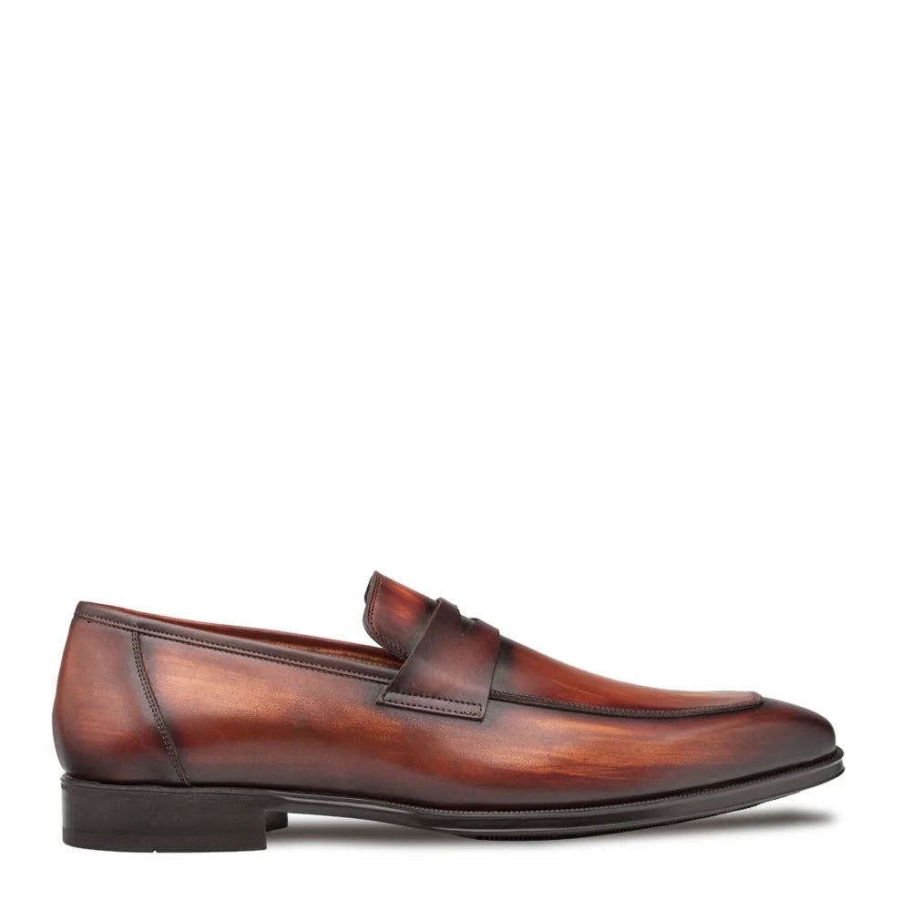 Mezlan Avenue 20910 Cognac/Rust  Rubber Sole Penny Loafers