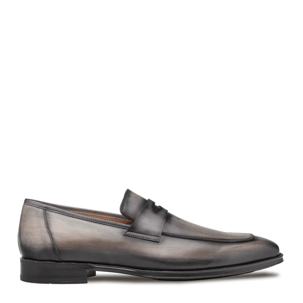 Mezlan Avenue 20910 Dark Grey Rubber Sole Penny Loafers